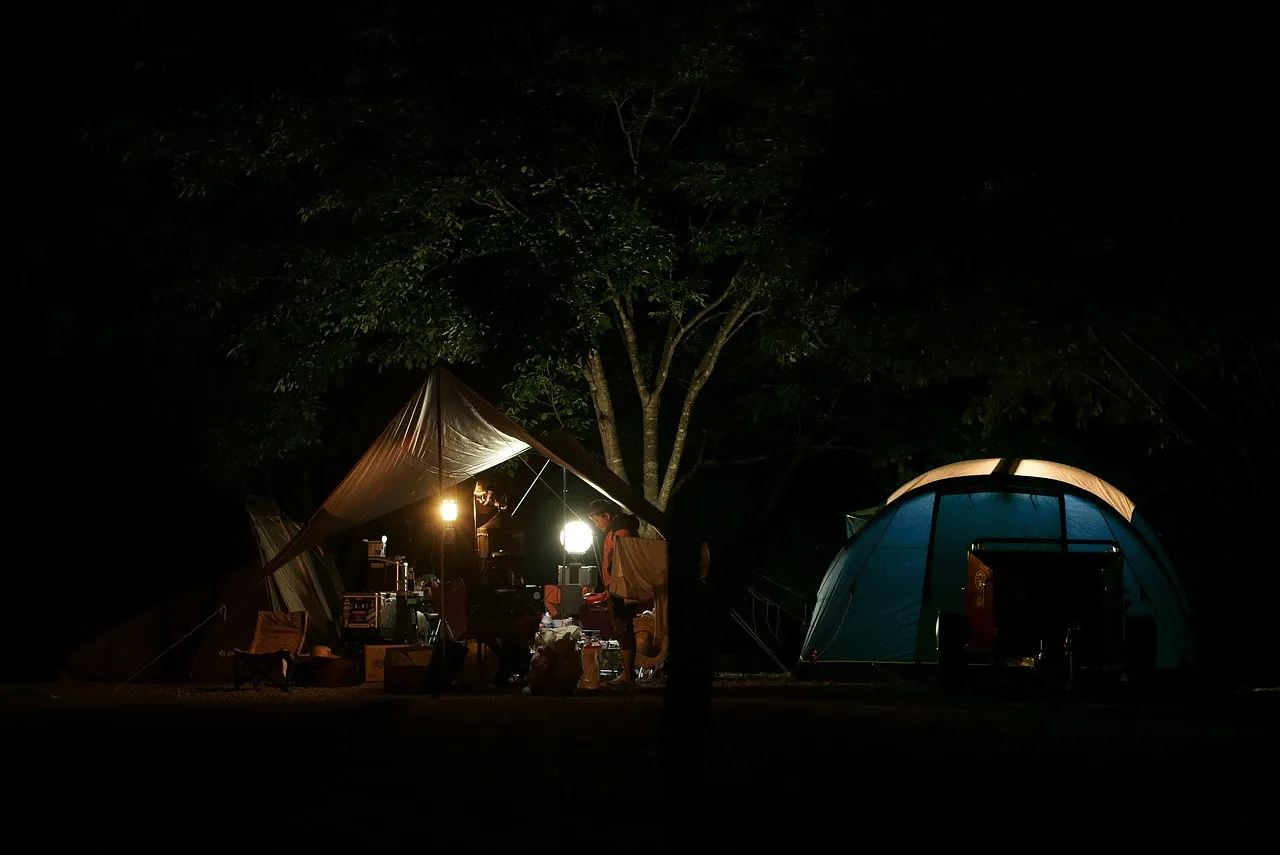 Portable lighting shown in realistic field use